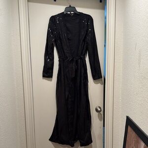 Fashion Nova Black Sparkling Long Lapel